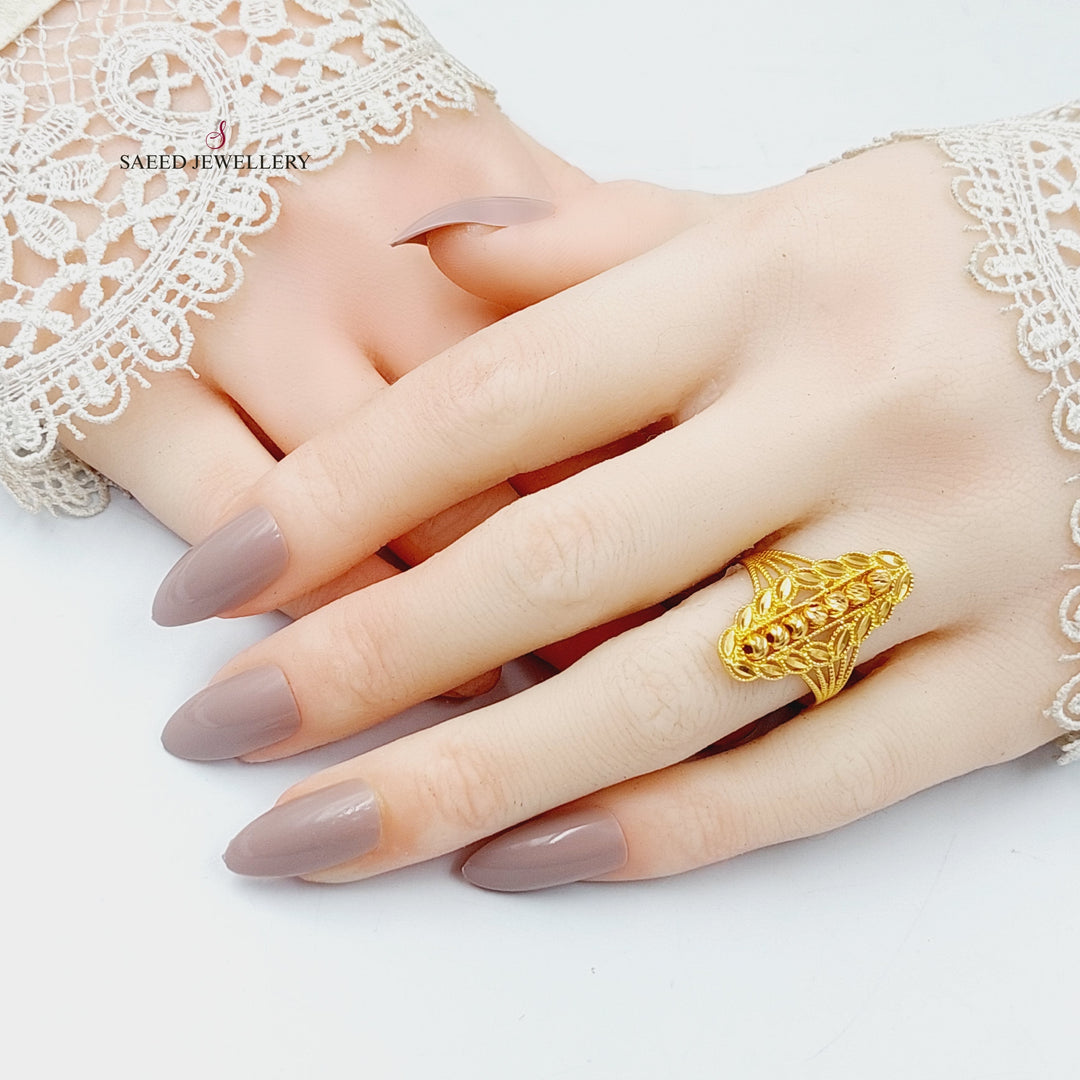 Deluxe Spike Ring  Made Of 21K Yellow Gold by Saeed Jewelry-30552
