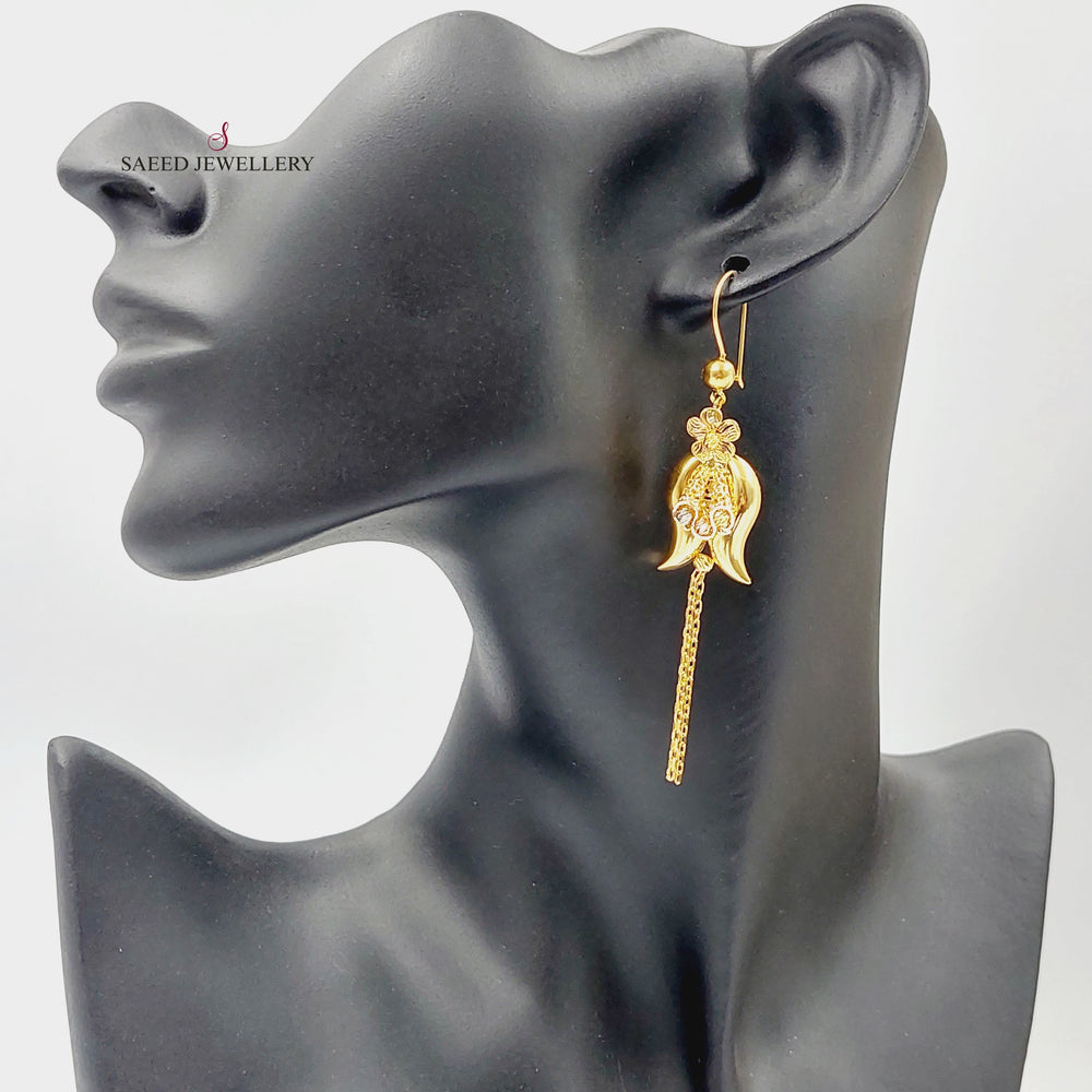 Deluxe Turkish Earrings  Made Of 21K Yellow Gold by Saeed Jewelry-30410