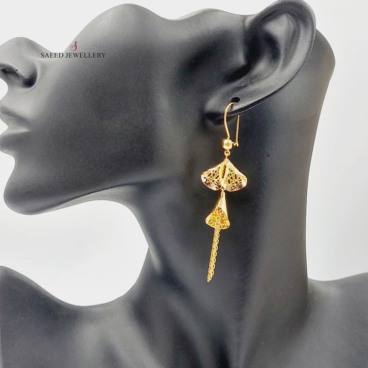 Deluxe Turkish Earrings  Made Of 21K Yellow Gold by Saeed Jewelry-30412