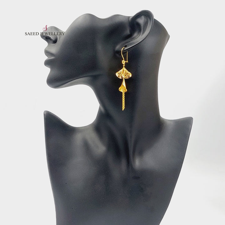 Deluxe Turkish Earrings  Made Of 21K Yellow Gold by Saeed Jewelry-30412