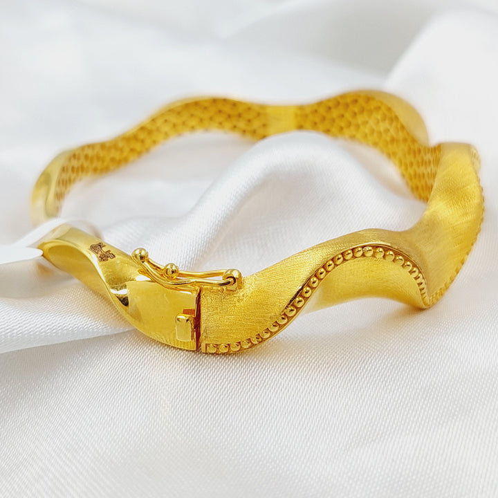 Deluxe Waves Bangle Bracelet  Made Of 21K Yellow Gold by Saeed Jewelry-30133