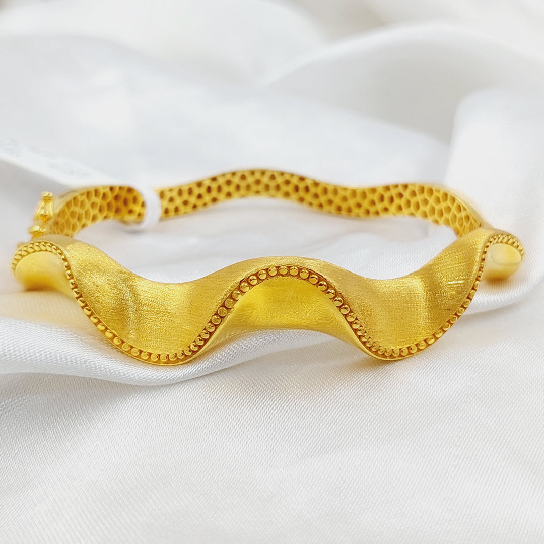 Deluxe Waves Bangle Bracelet  Made Of 21K Yellow Gold by Saeed Jewelry-30133