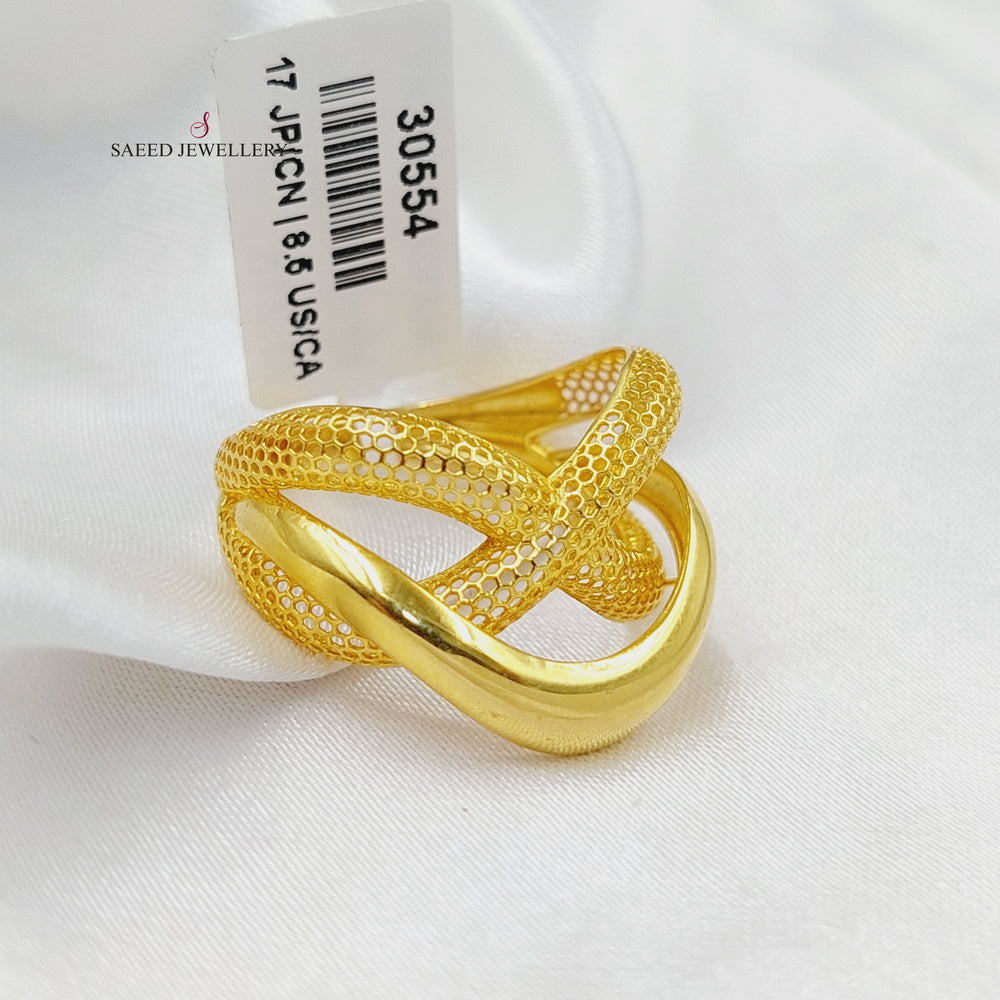 Deluxe X Style Ring  Made Of 21K Yellow Gold by Saeed Jewelry-30554