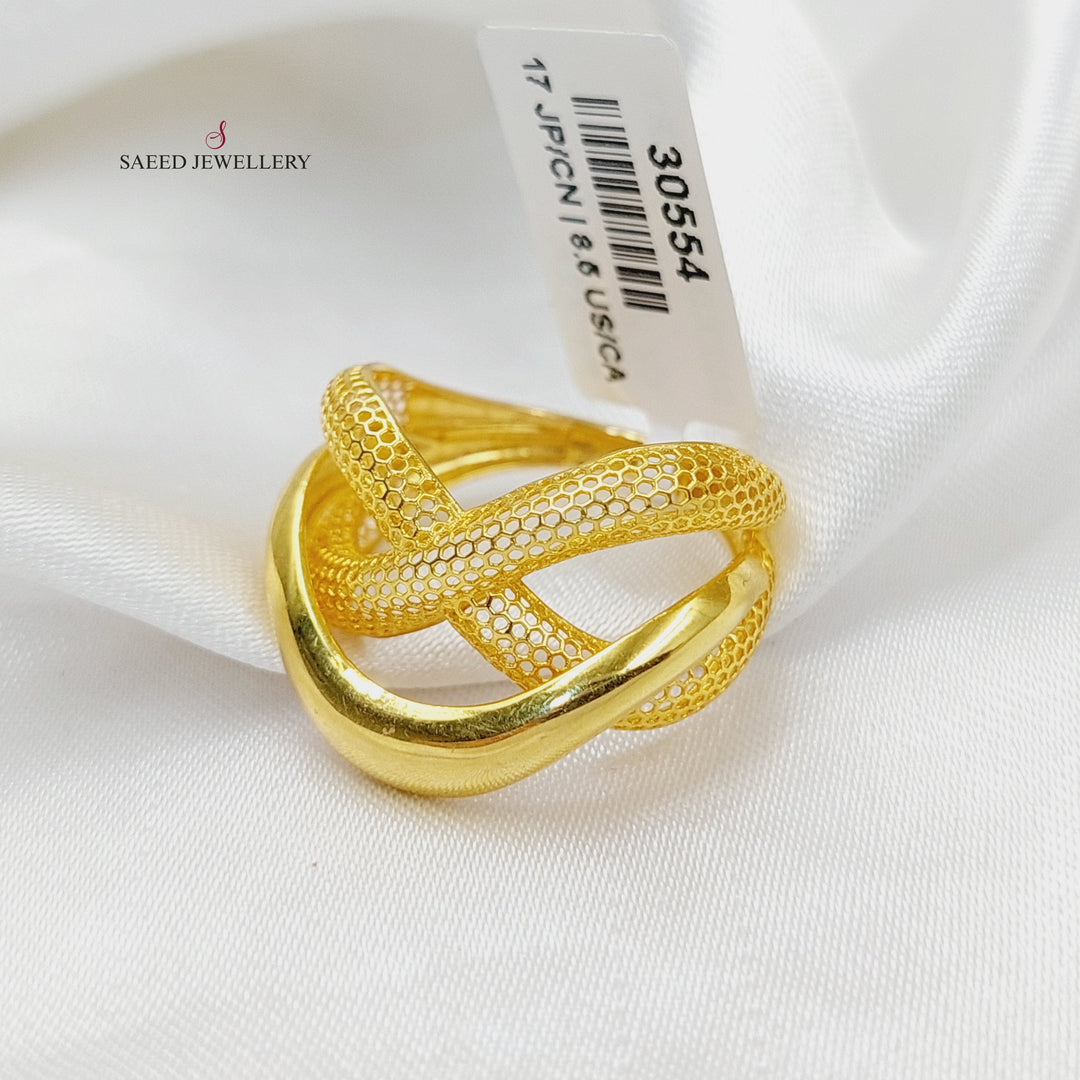 Deluxe X Style Ring  Made Of 21K Yellow Gold by Saeed Jewelry-30554