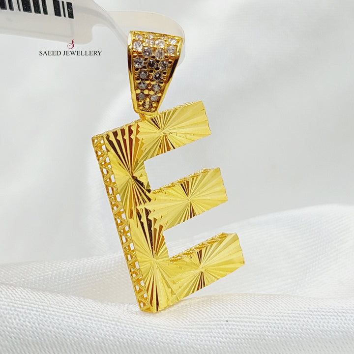 E Letter Pendant  Made Of 21K Yellow Gold by Saeed Jewelry-29760