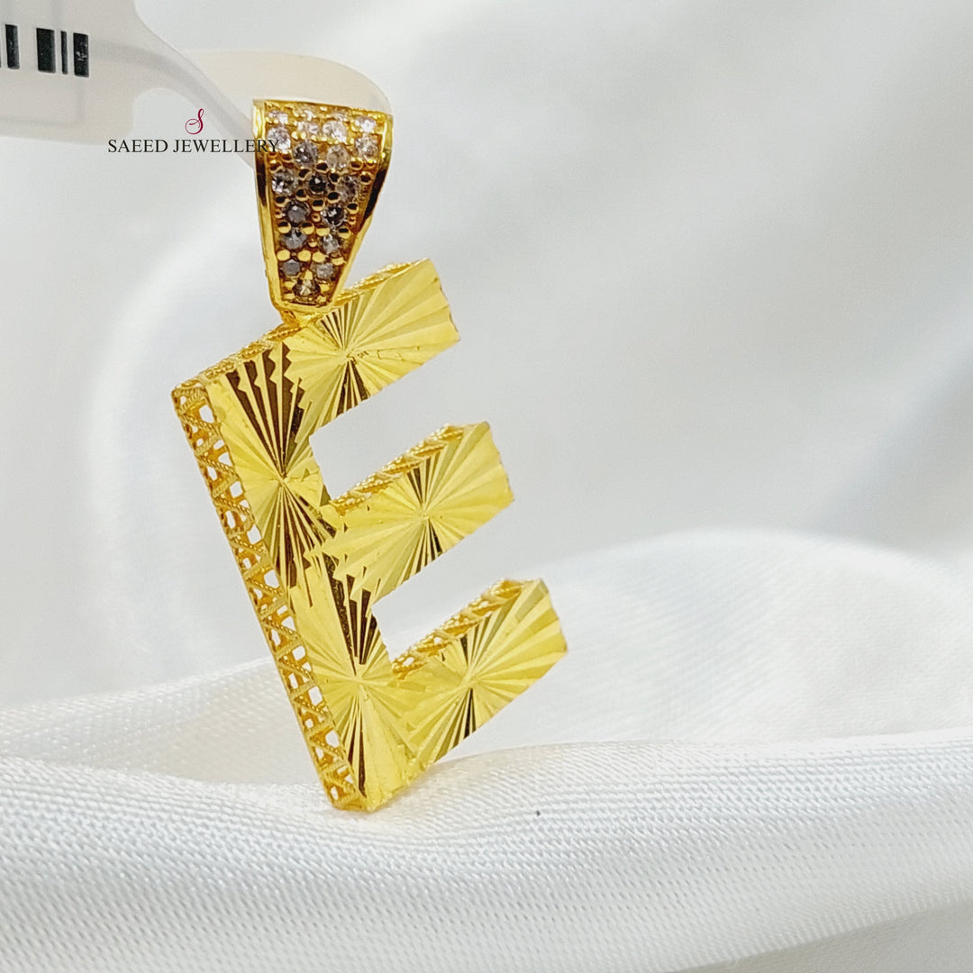 E Letter Pendant  Made Of 21K Yellow Gold by Saeed Jewelry-29760