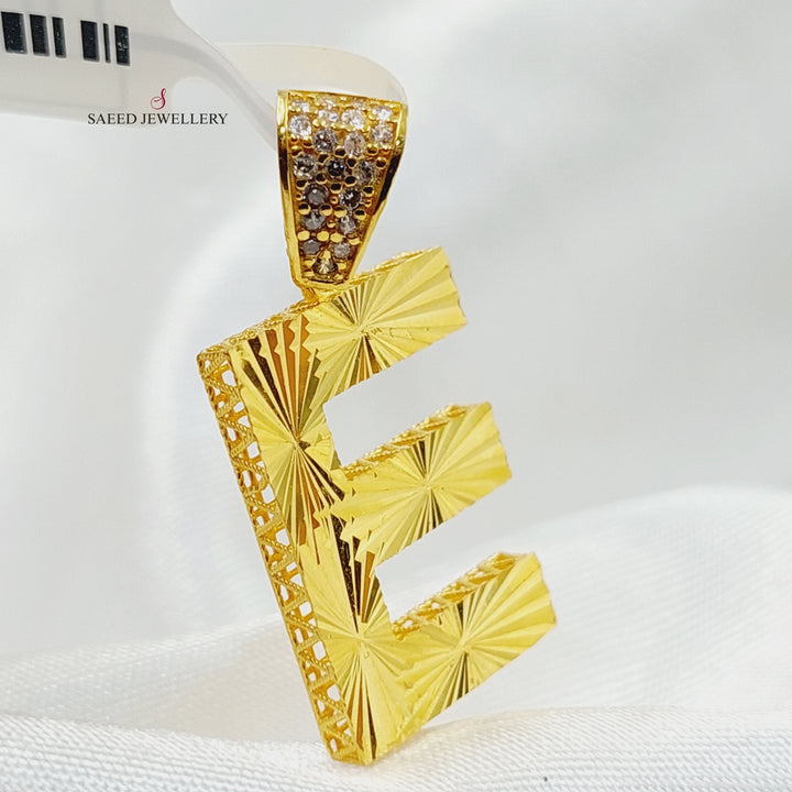 E Letter Pendant  Made Of 21K Yellow Gold by Saeed Jewelry-29760