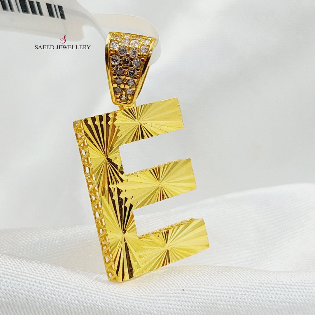 E Letter Pendant  Made Of 21K Yellow Gold by Saeed Jewelry-29760