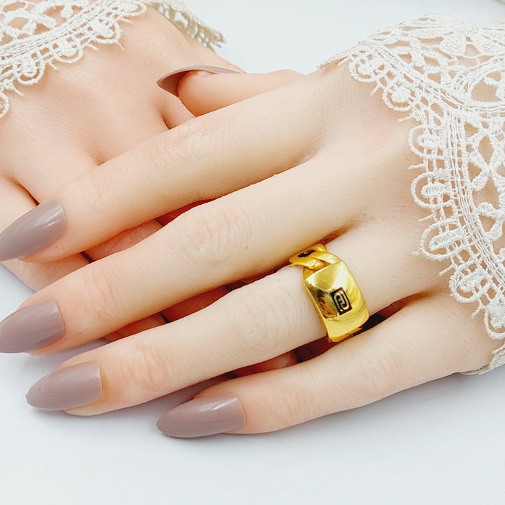 Enameled Bar Ring  Made Of 21K Yellow Gold by Saeed Jewelry-29843
