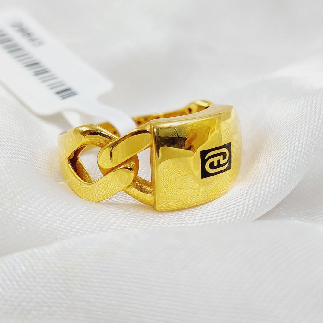 Enameled Bar Ring  Made Of 21K Yellow Gold by Saeed Jewelry-29843