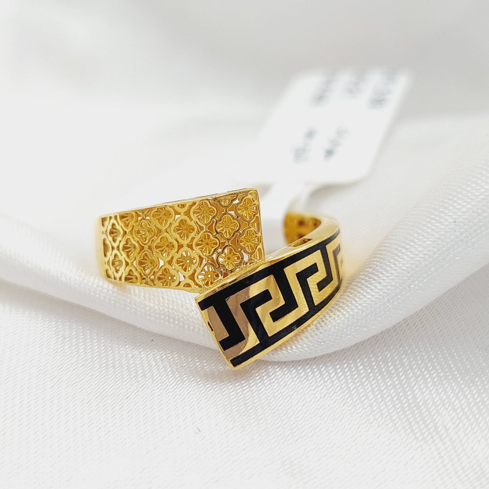 Enameled Belt Ring  Made Of 21K Yellow Gold by Saeed Jewelry-28785