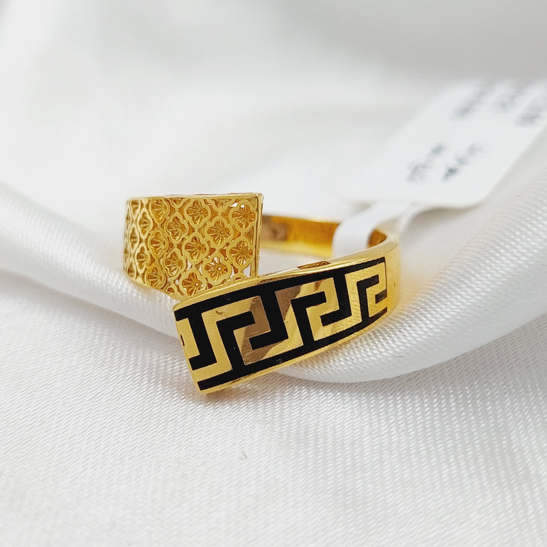 Enameled Belt Ring  Made Of 21K Yellow Gold by Saeed Jewelry-28785