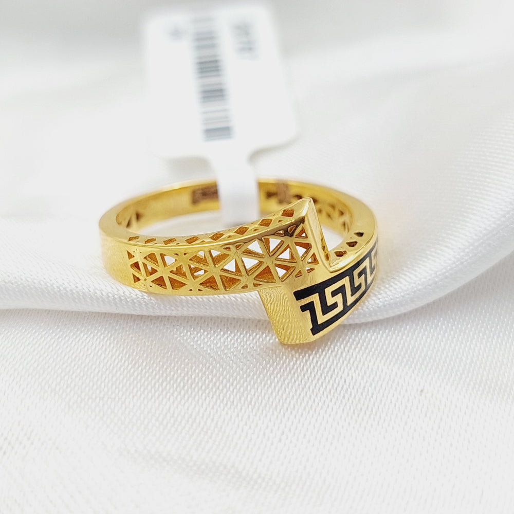 Enameled Belt Ring  Made Of 21K Yellow Gold by Saeed Jewelry-28787