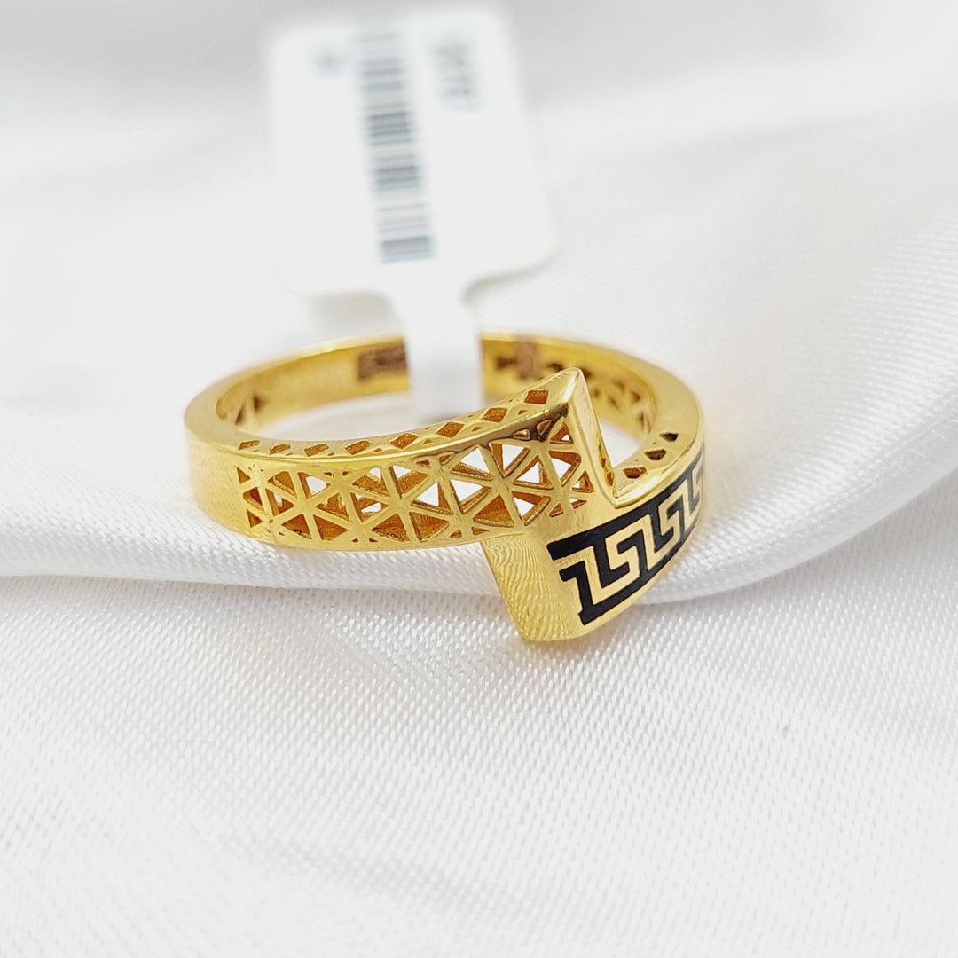 Enameled Belt Ring  Made Of 21K Yellow Gold by Saeed Jewelry-28787