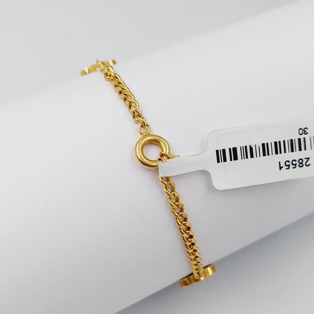 Enameled Cuban Links Bracelet Made Of 21K Yellow Gold by Saeed Jewelry-28551