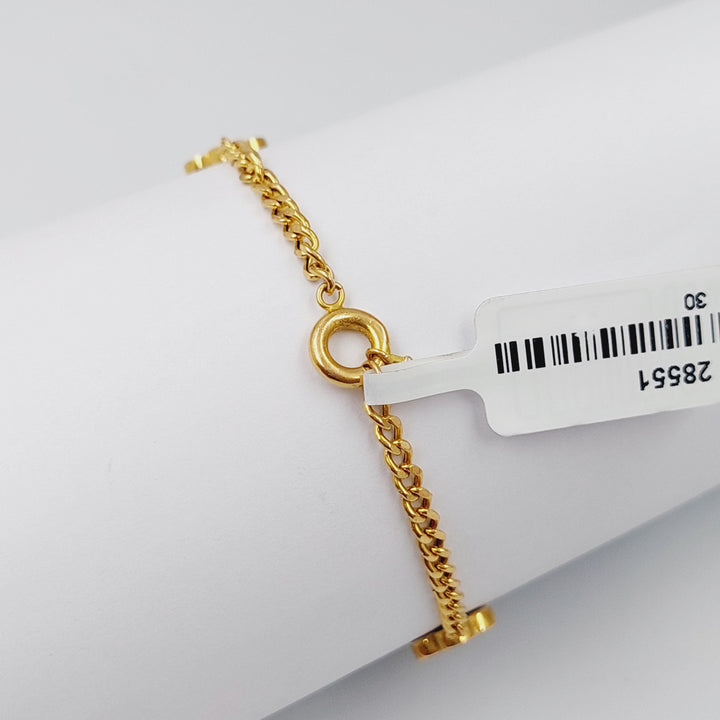 Enameled Cuban Links Bracelet Made Of 21K Yellow Gold by Saeed Jewelry-28551