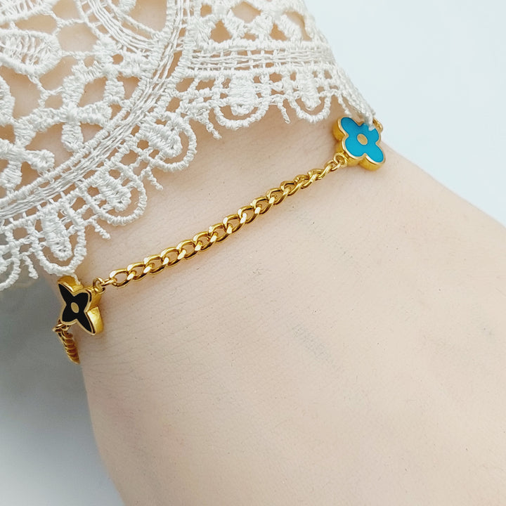 Enameled Cuban Links Bracelet Made Of 21K Yellow Gold by Saeed Jewelry-28551