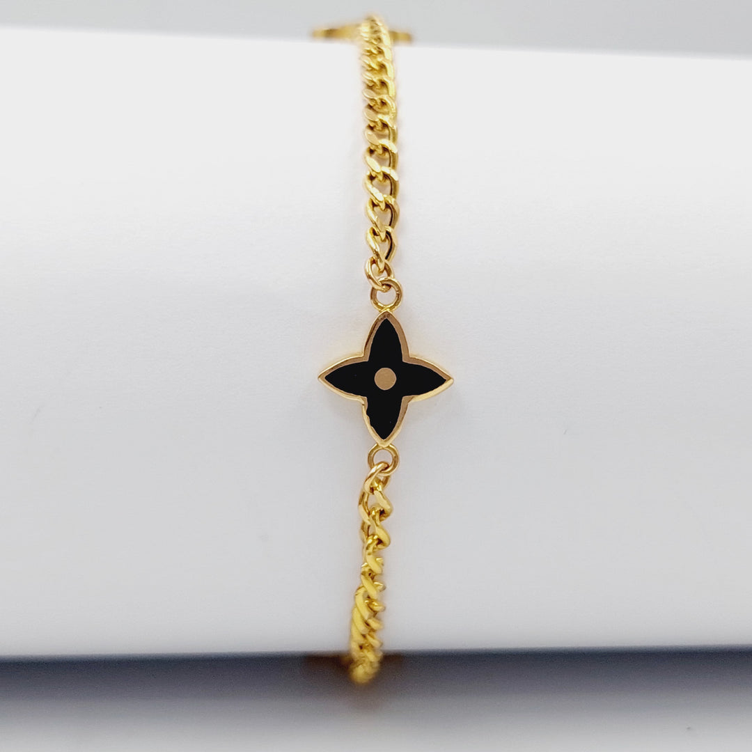 Enameled Cuban Links Bracelet Made Of 21K Yellow Gold by Saeed Jewelry-28551