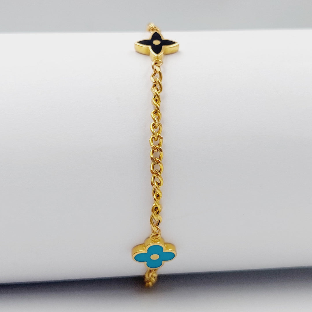 Enameled Cuban Links Bracelet Made Of 21K Yellow Gold by Saeed Jewelry-28551