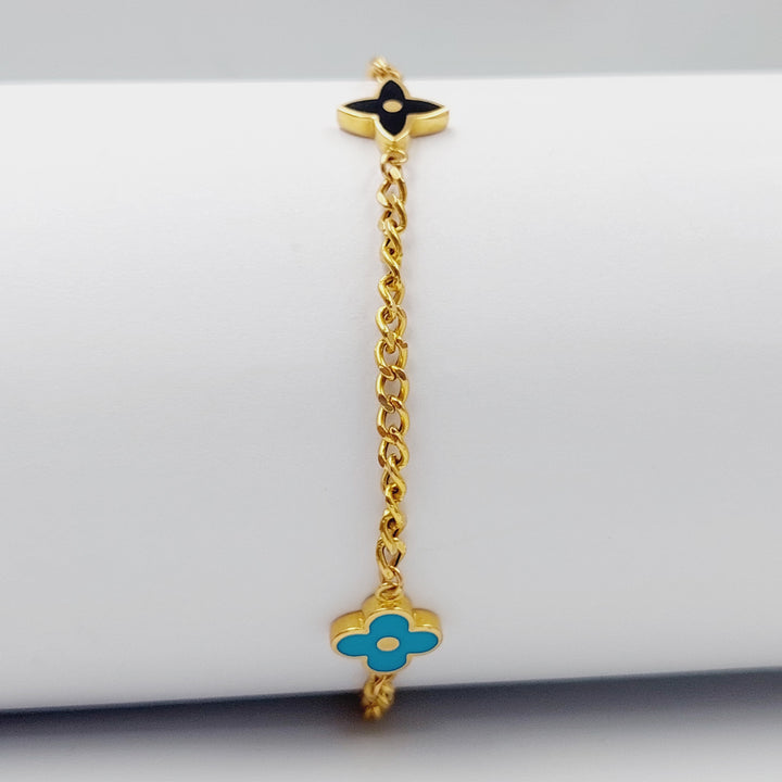 Enameled Cuban Links Bracelet Made Of 21K Yellow Gold by Saeed Jewelry-28551