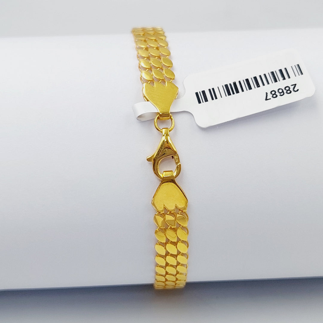 Enameled Cuban Links Bracelet  Made Of 21K Yellow Gold by Saeed Jewelry-28687