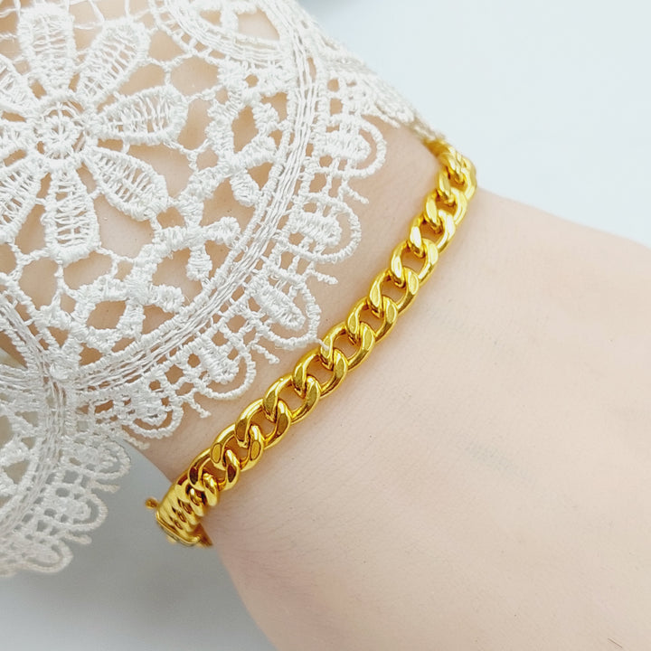 Enameled Cuban Links Bracelet  Made Of 21K Yellow Gold by Saeed Jewelry-28712