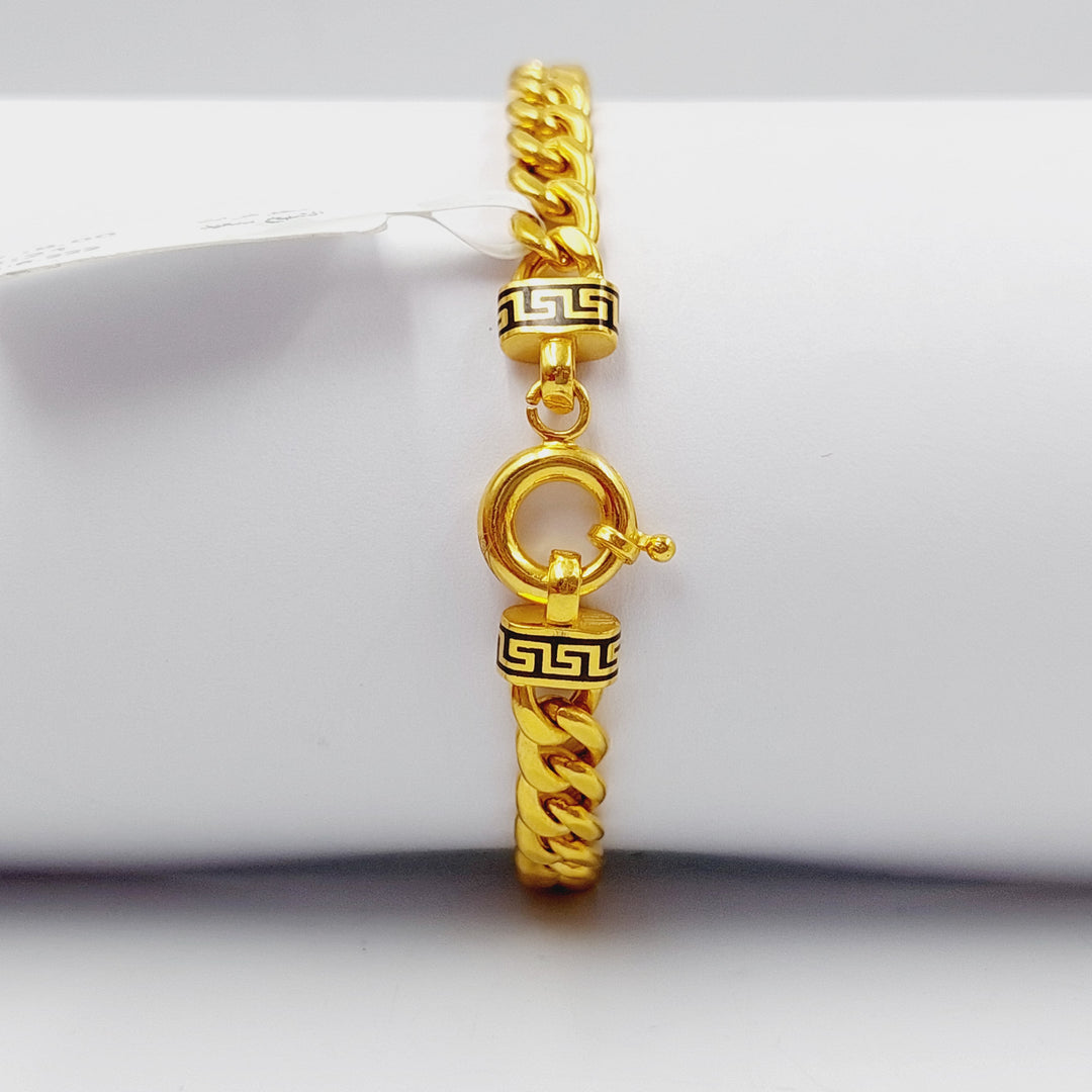Enameled Cuban Links Bracelet  Made Of 21K Yellow Gold by Saeed Jewelry-28712