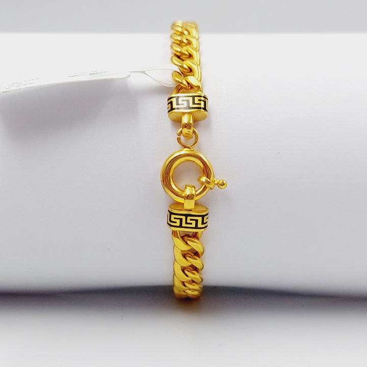 Enameled Cuban Links Bracelet  Made Of 21K Yellow Gold by Saeed Jewelry-28712