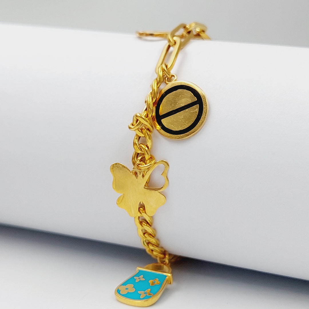 Enameled Cuban Links Bracelet  Made Of 21K Yellow Gold by Saeed Jewelry-28792