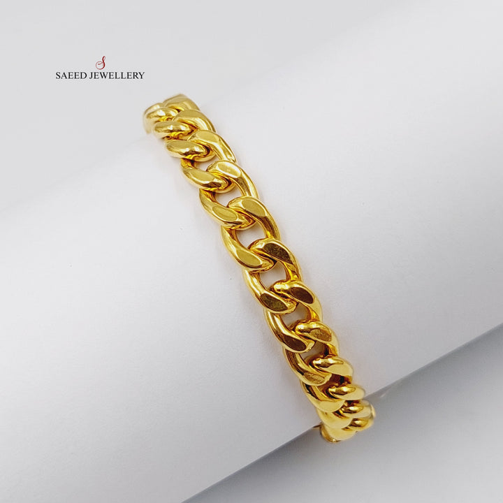 Enameled Cuban Links Bracelet  Made Of 21K Yellow Gold by Saeed Jewelry-28976