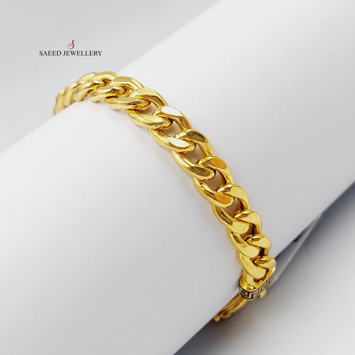 Enameled Cuban Links Bracelet  Made Of 21K Yellow Gold by Saeed Jewelry-28976