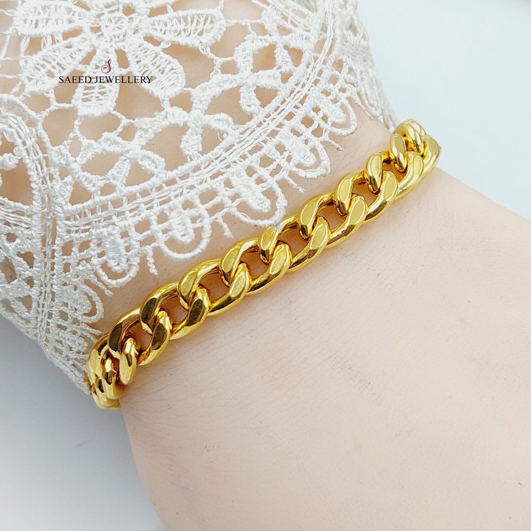 Enameled Cuban Links Bracelet  Made Of 21K Yellow Gold by Saeed Jewelry-28976