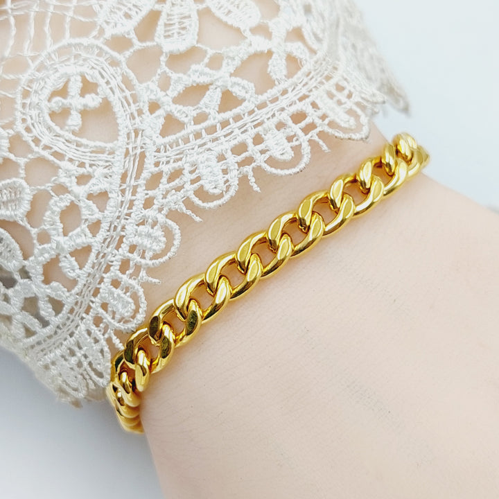 Enameled Cuban Links Bracelet  Made Of 21K Yellow Gold by Saeed Jewelry-28977