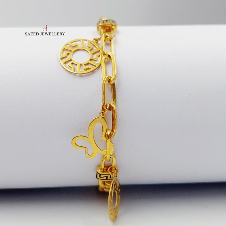 Enameled Cuban Links Bracelet  Made Of 21K Yellow Gold by Saeed Jewelry-28979
