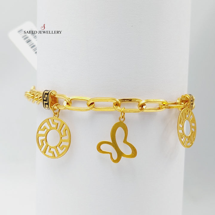 Enameled Cuban Links Bracelet  Made Of 21K Yellow Gold by Saeed Jewelry-28979