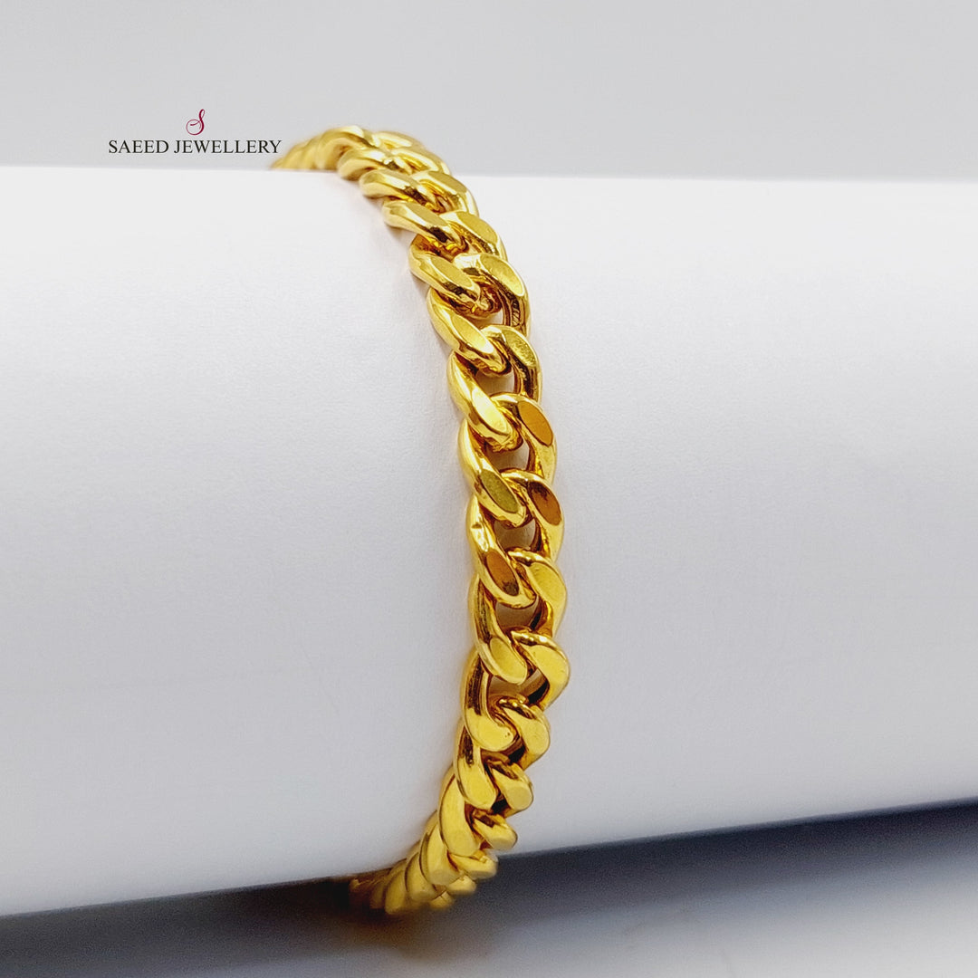 Enameled Cuban Links Bracelet  Made Of 21K Yellow Gold by Saeed Jewelry-29497