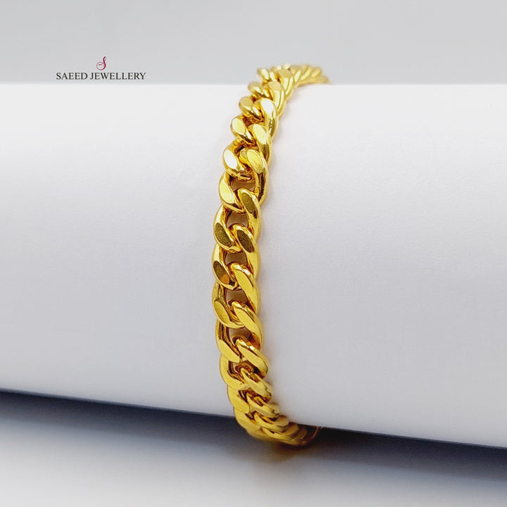 Enameled Cuban Links Bracelet  Made Of 21K Yellow Gold by Saeed Jewelry-29497