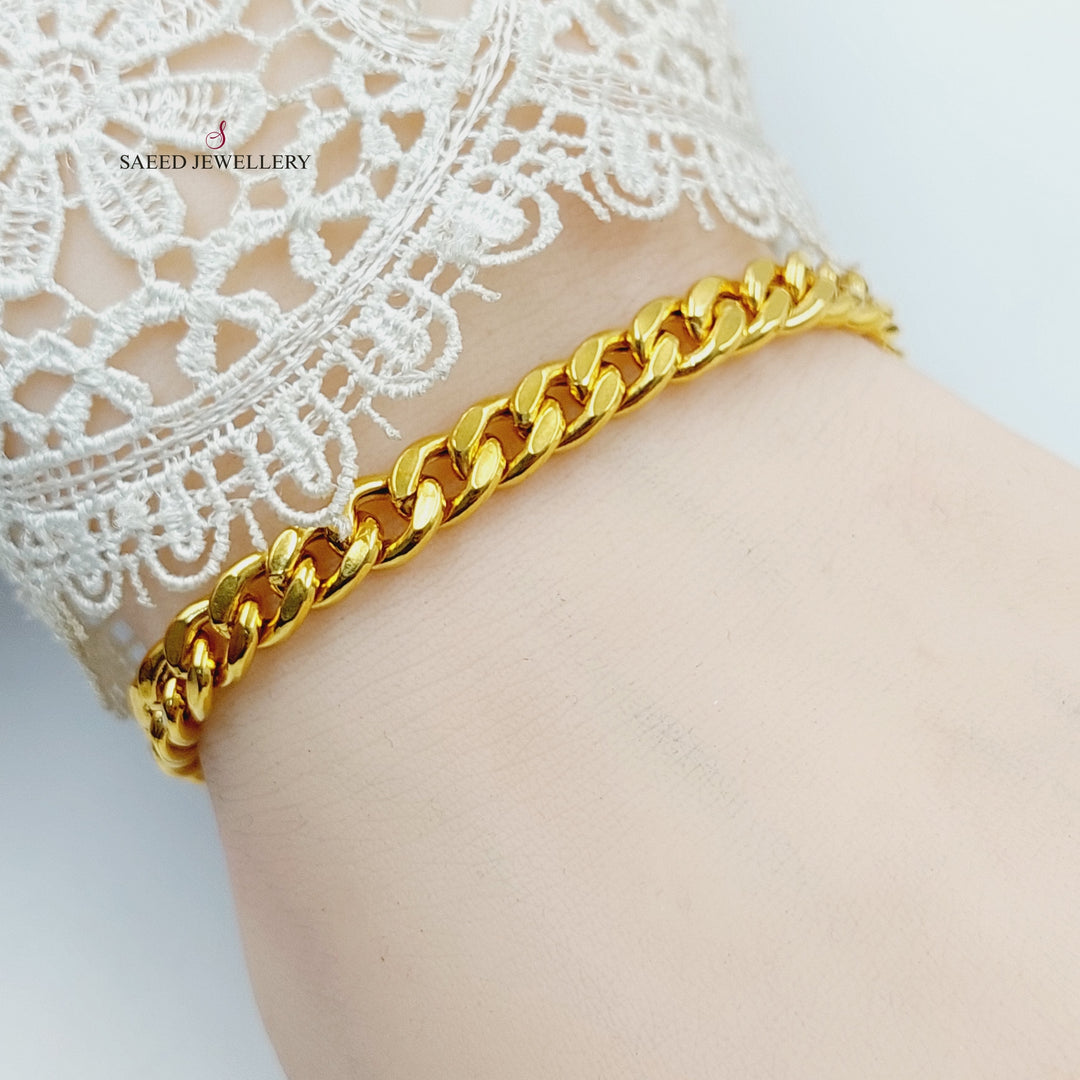 Enameled Cuban Links Bracelet  Made Of 21K Yellow Gold by Saeed Jewelry-29497