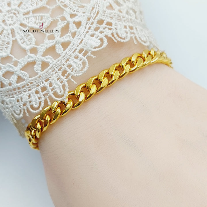 Enameled Cuban Links Bracelet  Made Of 21K Yellow Gold by Saeed Jewelry-29497