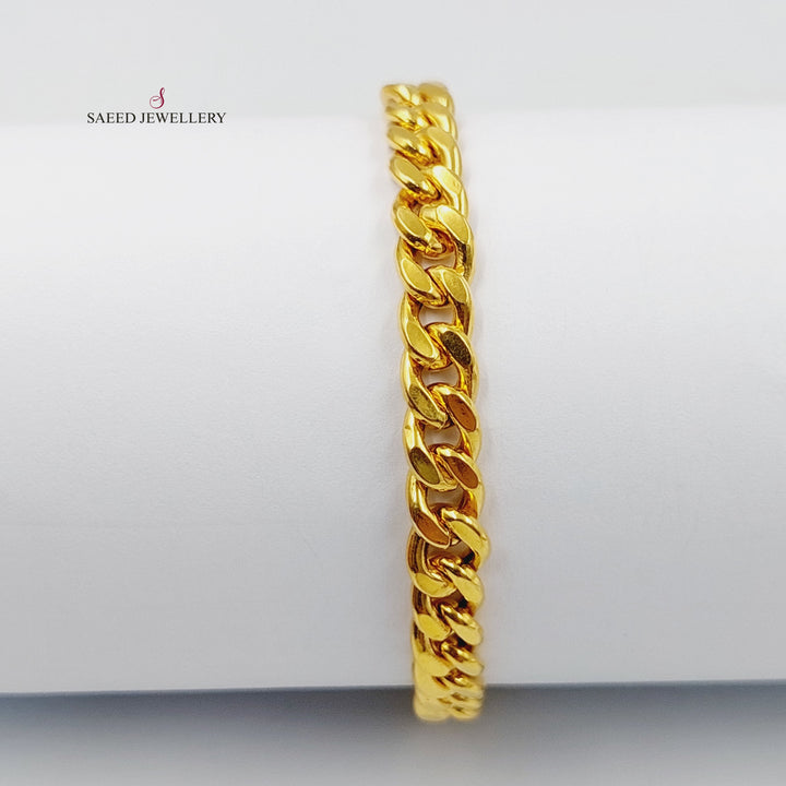 Enameled Cuban Links Bracelet  Made Of 21K Yellow Gold by Saeed Jewelry-29497