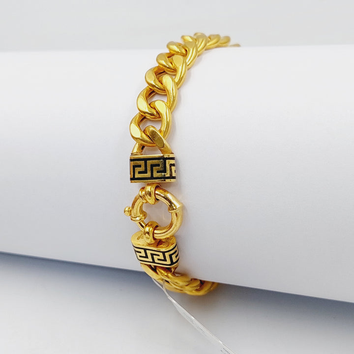 Enameled Cuban Links Bracelet  Made Of 21K Yellow Gold by Saeed Jewelry-30243