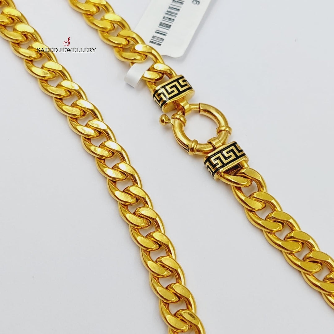 Enameled Cuban Links Necklace  Made Of 21K Yellow Gold by Saeed Jewelry-29316