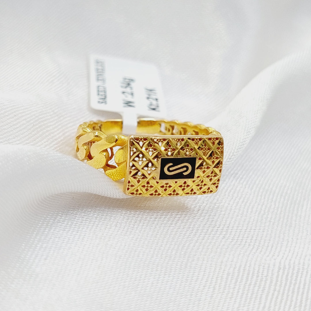 Enameled Cuban Links Ring Made Of 21K Yellow Gold
<br><br> by Saeed Jewelry-30735