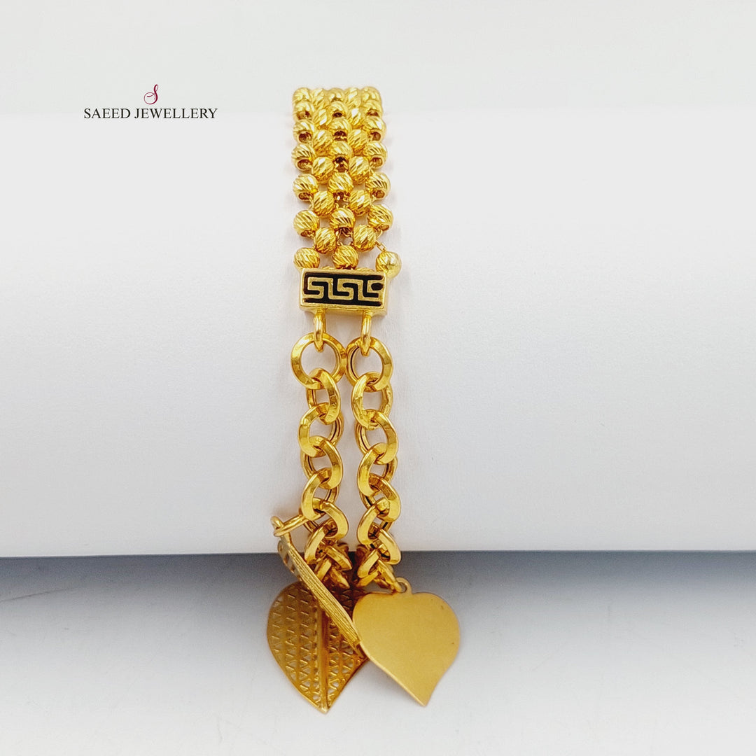 Enameled Dandash Bracelet  Made of 21K Yellow Gold by Saeed Jewelry-21k-bracelet-31185