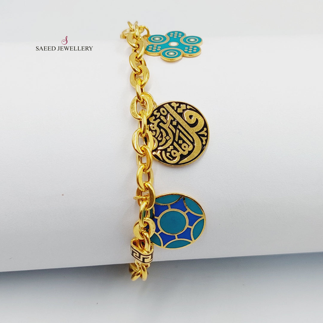 Enameled Dandash Bracelet  Made of 21K Yellow Gold by Saeed Jewelry-30839