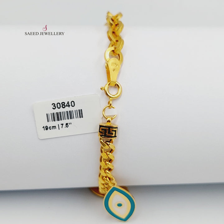 Enameled Dandash Bracelet  Made of 21K Yellow Gold by Saeed Jewelry-30840