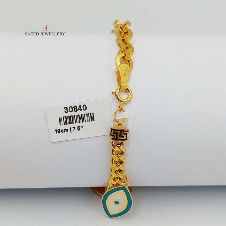 Enameled Dandash Bracelet  Made of 21K Yellow Gold by Saeed Jewelry-30840