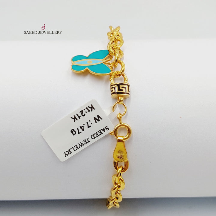 Enameled Dandash Bracelet  Made of 21K Yellow Gold by Saeed Jewelry-30841