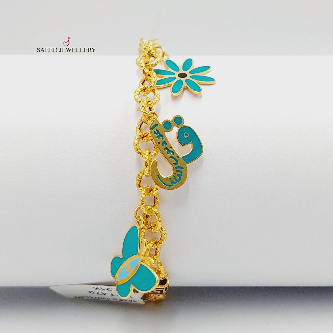 Enameled Dandash Bracelet  Made of 21K Yellow Gold by Saeed Jewelry-30841