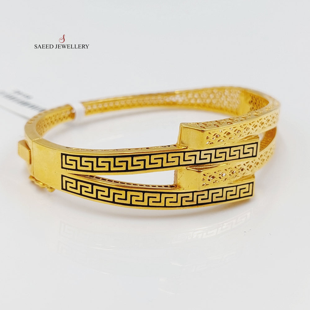 Enameled Deluxe Bangle Bracelet  Made Of 21K Yellow Gold by Saeed Jewelry-29159